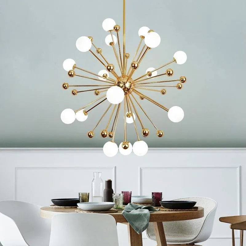 Camila Gold And White Chandelier D 40"