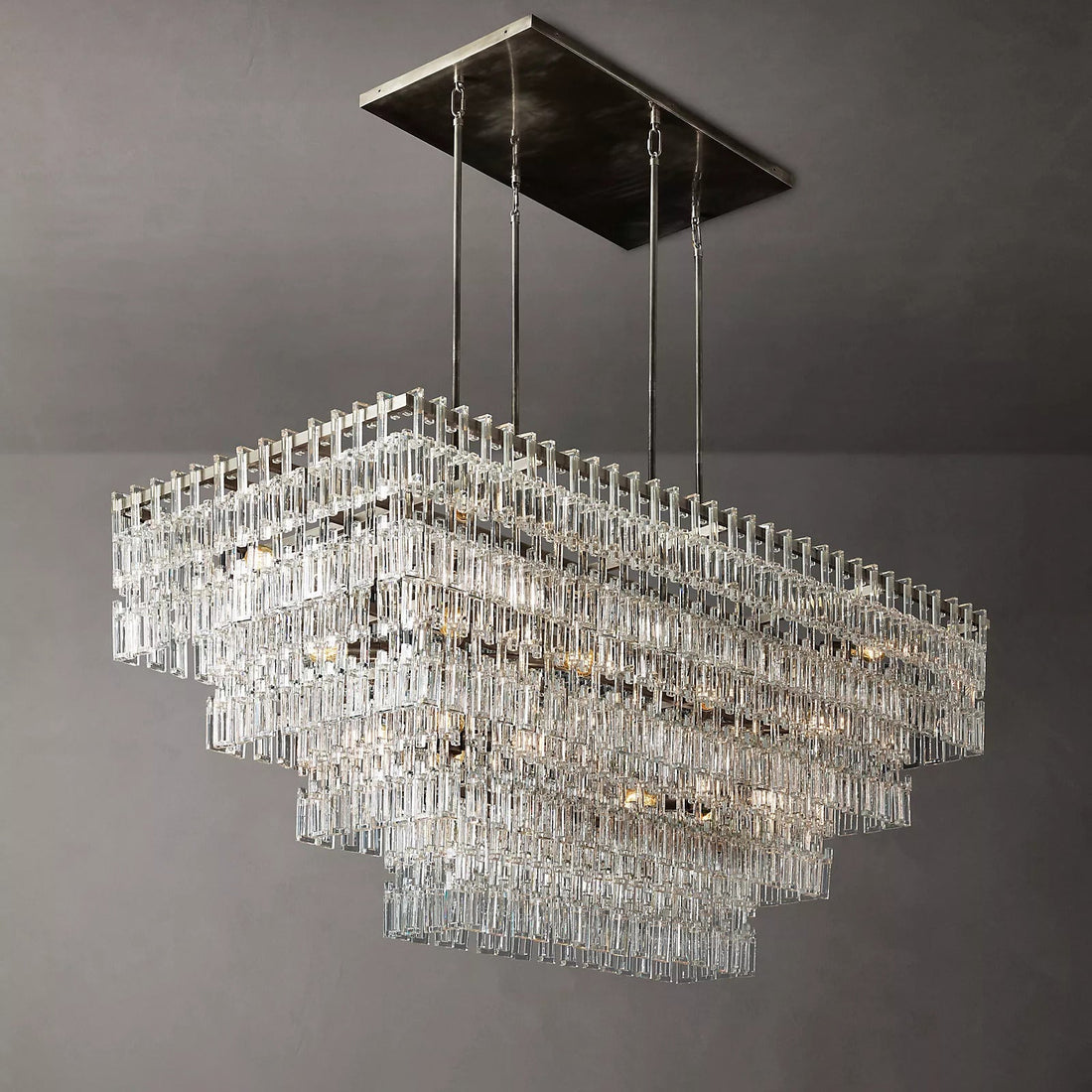 Marignan Tier K9 Crystal Rectangle Chandelier