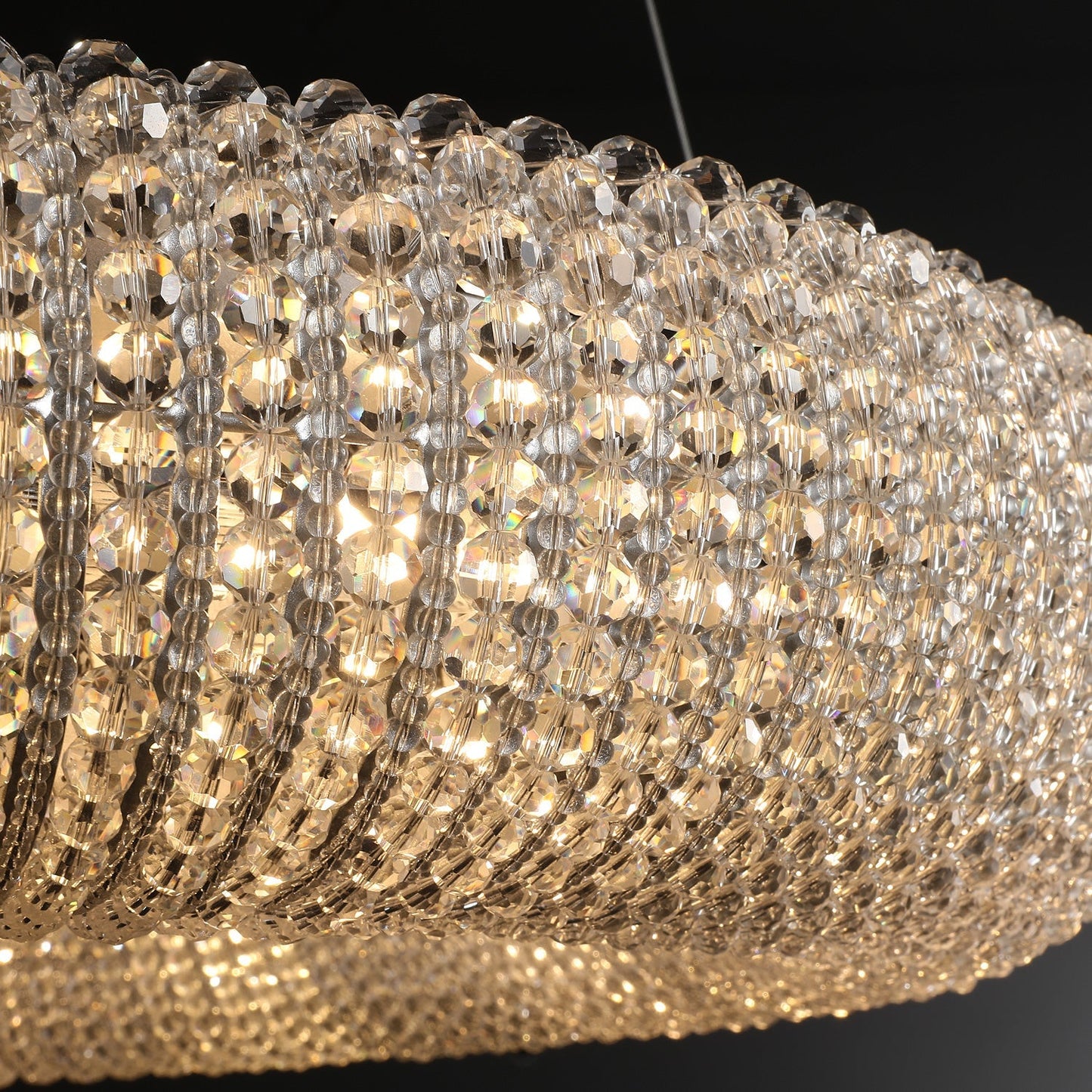 Halo Clear Crystal Ring Chandelier
