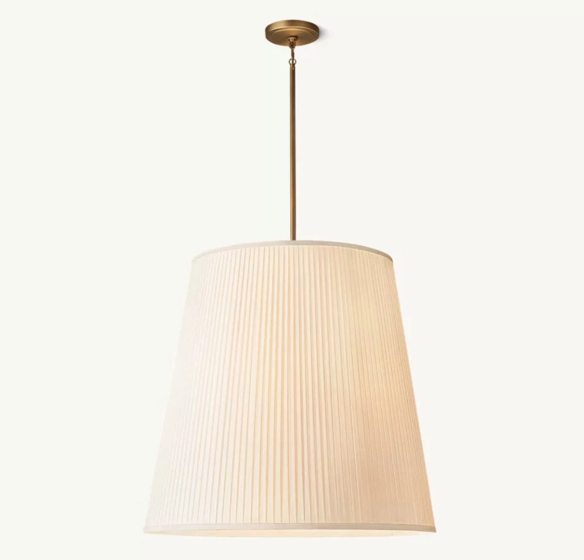 Reed Pleated Barrel Pendant Light Brass 22" ( customized)