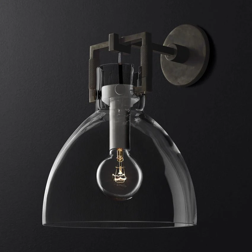 Machinist Glass Sconce