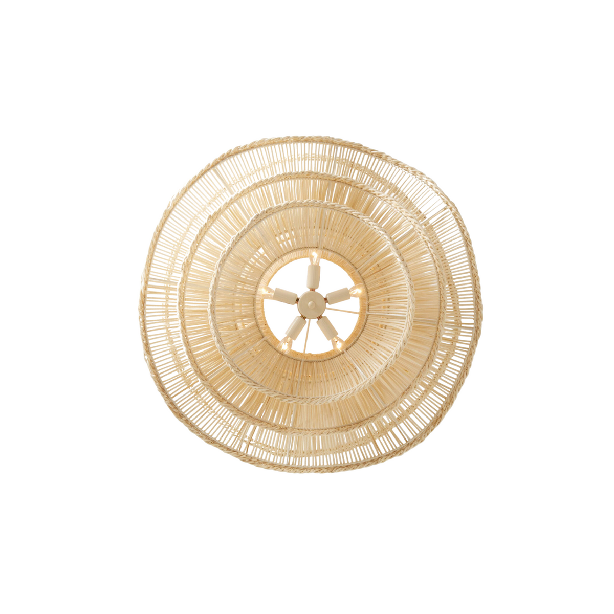 Chandelier Alondra White Rattan 40"D