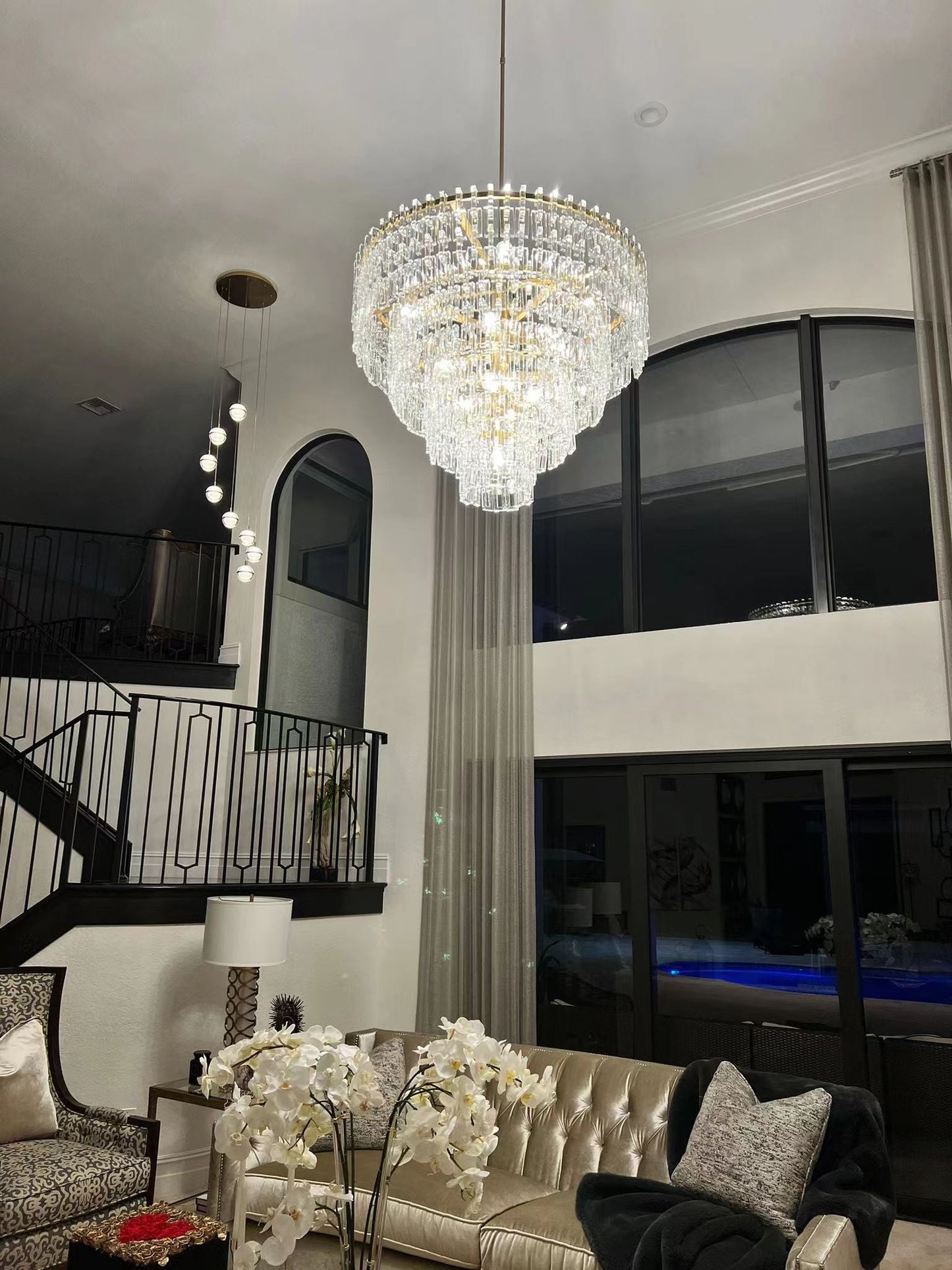 (customize 32”)Marignan Tier K9 Crystal Round Chandelier