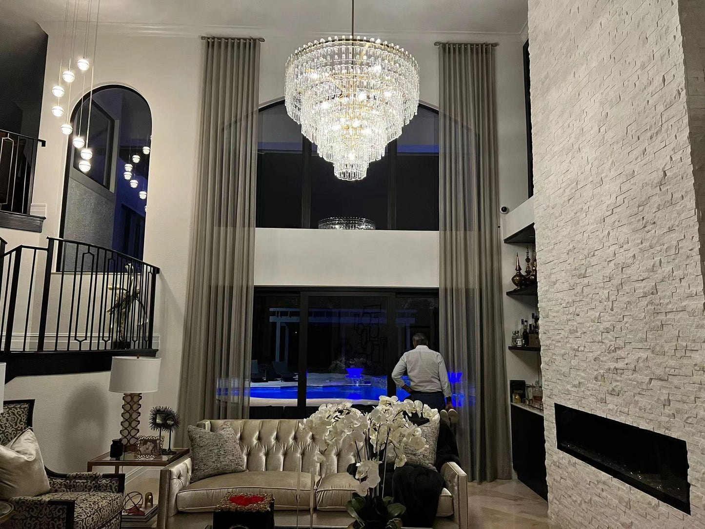(customize 32”)Marignan Tier K9 Crystal Round Chandelier