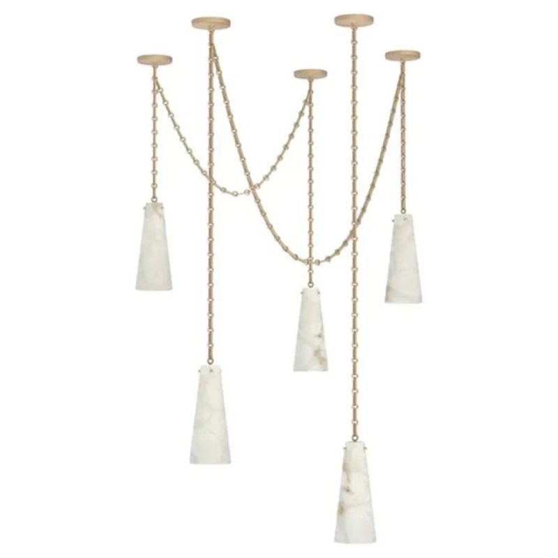 Charlene Marble Modern 5-Light Chandelier( customize one plate/25' hanging height)