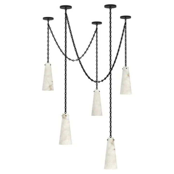 Charlene Marble Modern 5-Light Chandelier( customize one plate/25' hanging height)