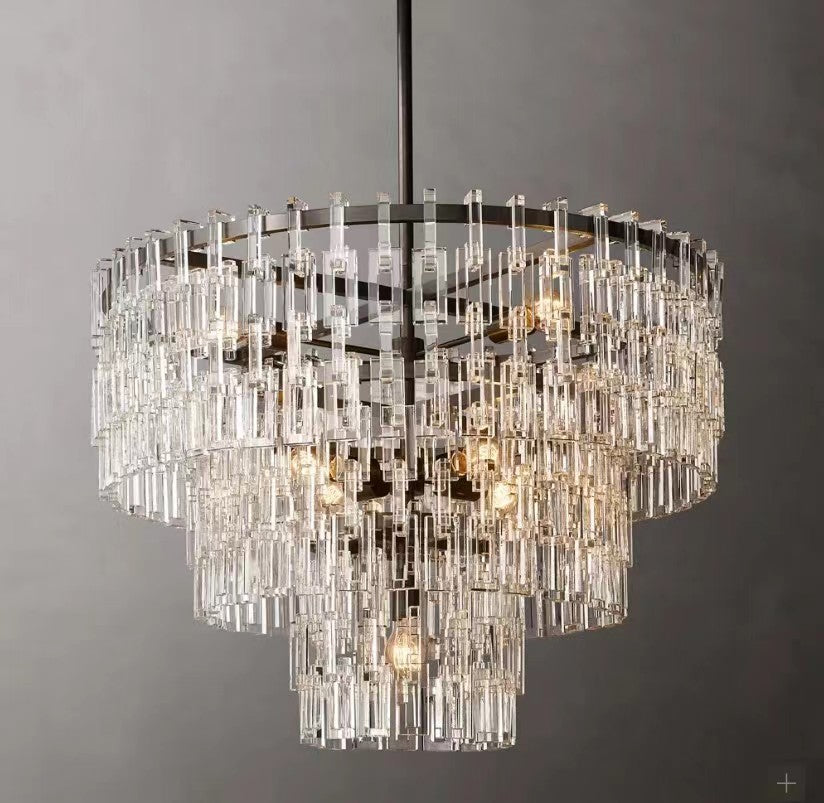 (customize 32”)Marignan Tier K9 Crystal Round Chandelier