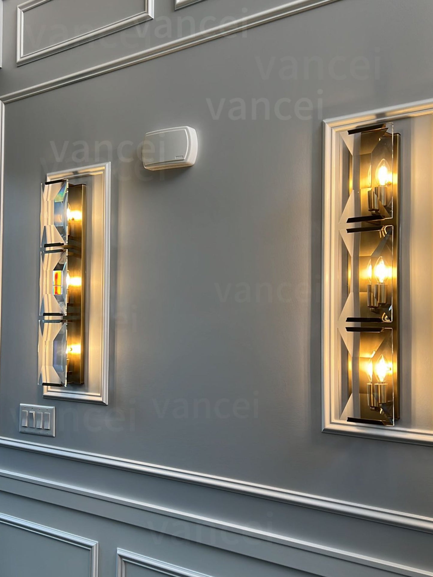 Harlow Crystal Triple Wall Sconce H 32"