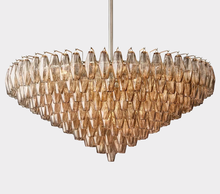Chiaravalle Glass Tiered Round Chandelier 62"