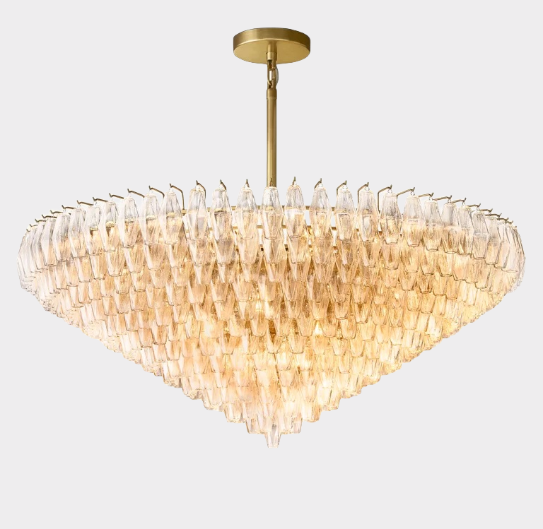 Chiaravalle Glass Tiered Round Chandelier 62"
