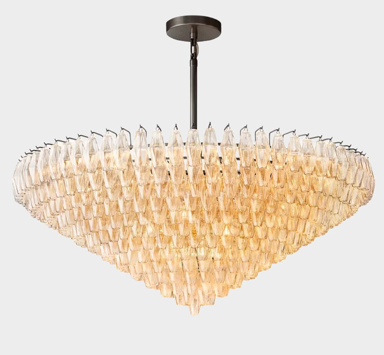 Chiaravalle Glass Tiered Round Chandelier 62"