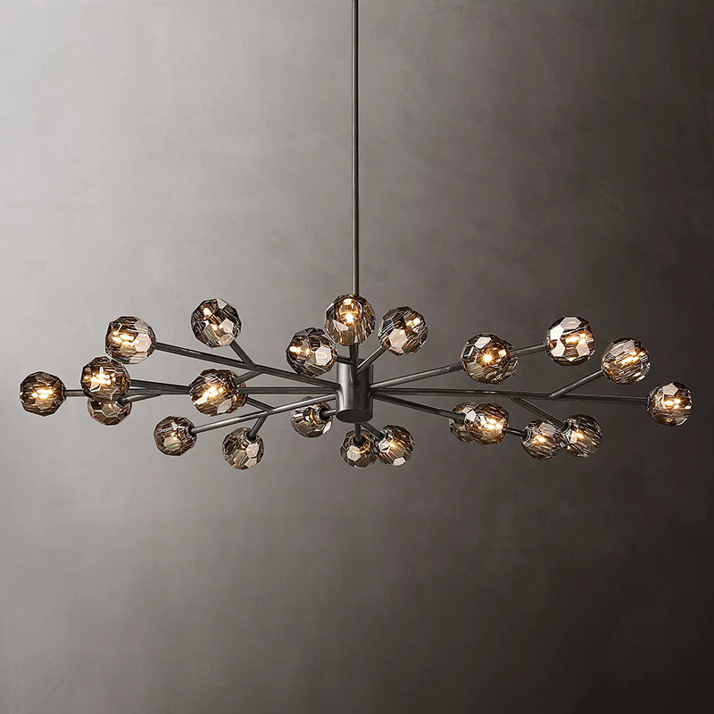 Bille De Crystal Ball Oval Chandelier 72″ 24-Lights