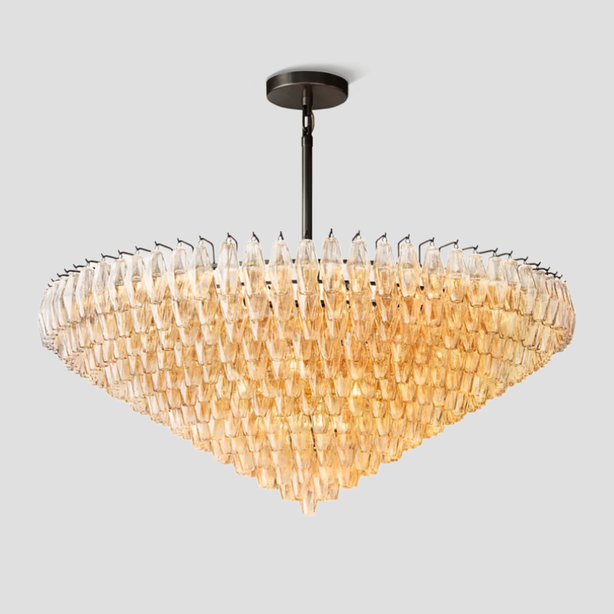 Chiaravalle Glass Tiered Round Chandelier 62"