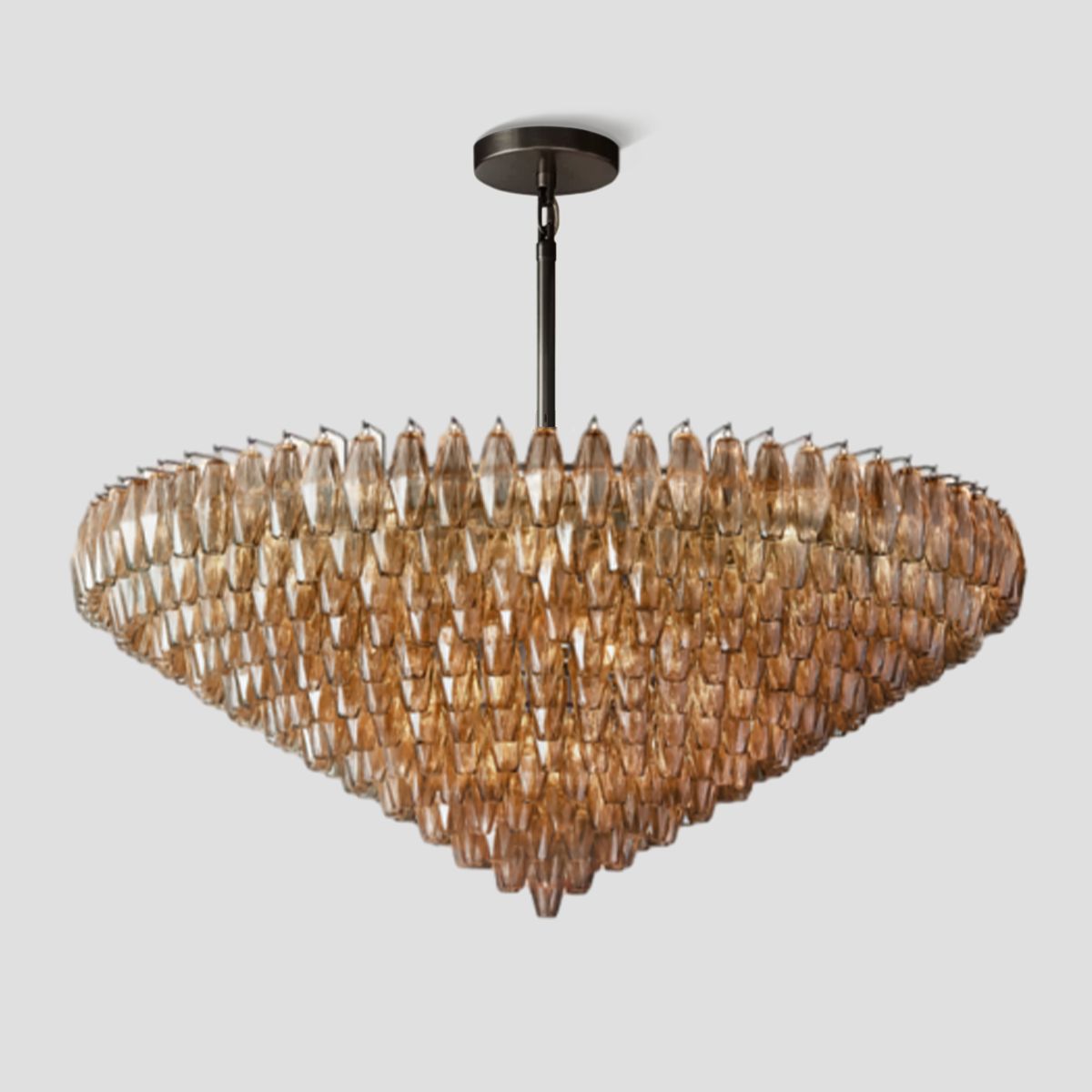 Chiaravalle Glass Tiered Round Chandelier 62"