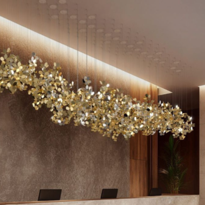 Gold Leaf  Chandlier 13'-6"