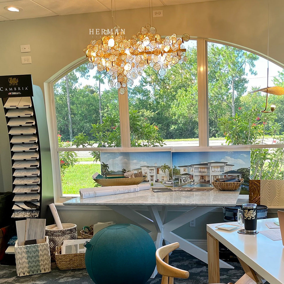 Trento Clustered Glass Linear Chandelier 55"