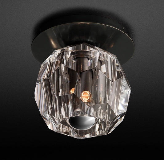 Bille De Clear Crystal Ball Flush Mount