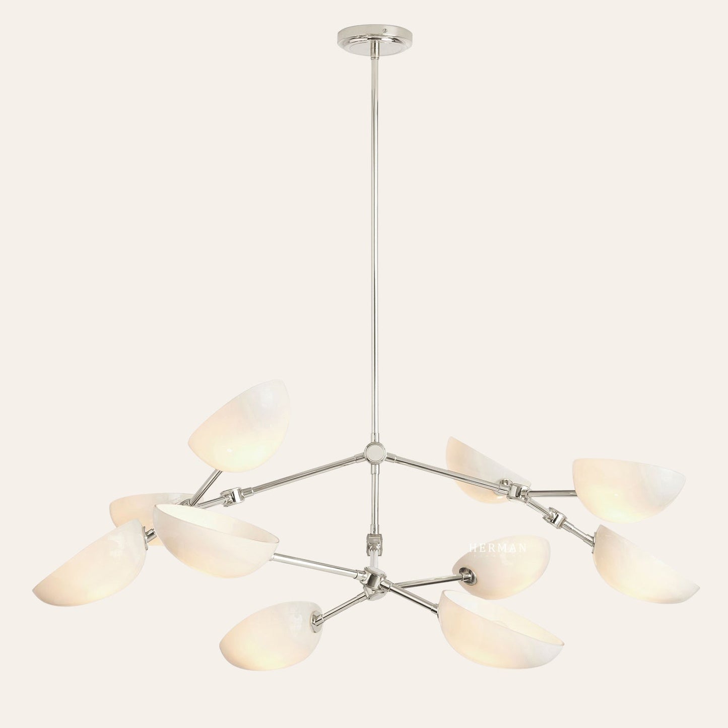 Argus glass Double Tier Chandelier 45" Width