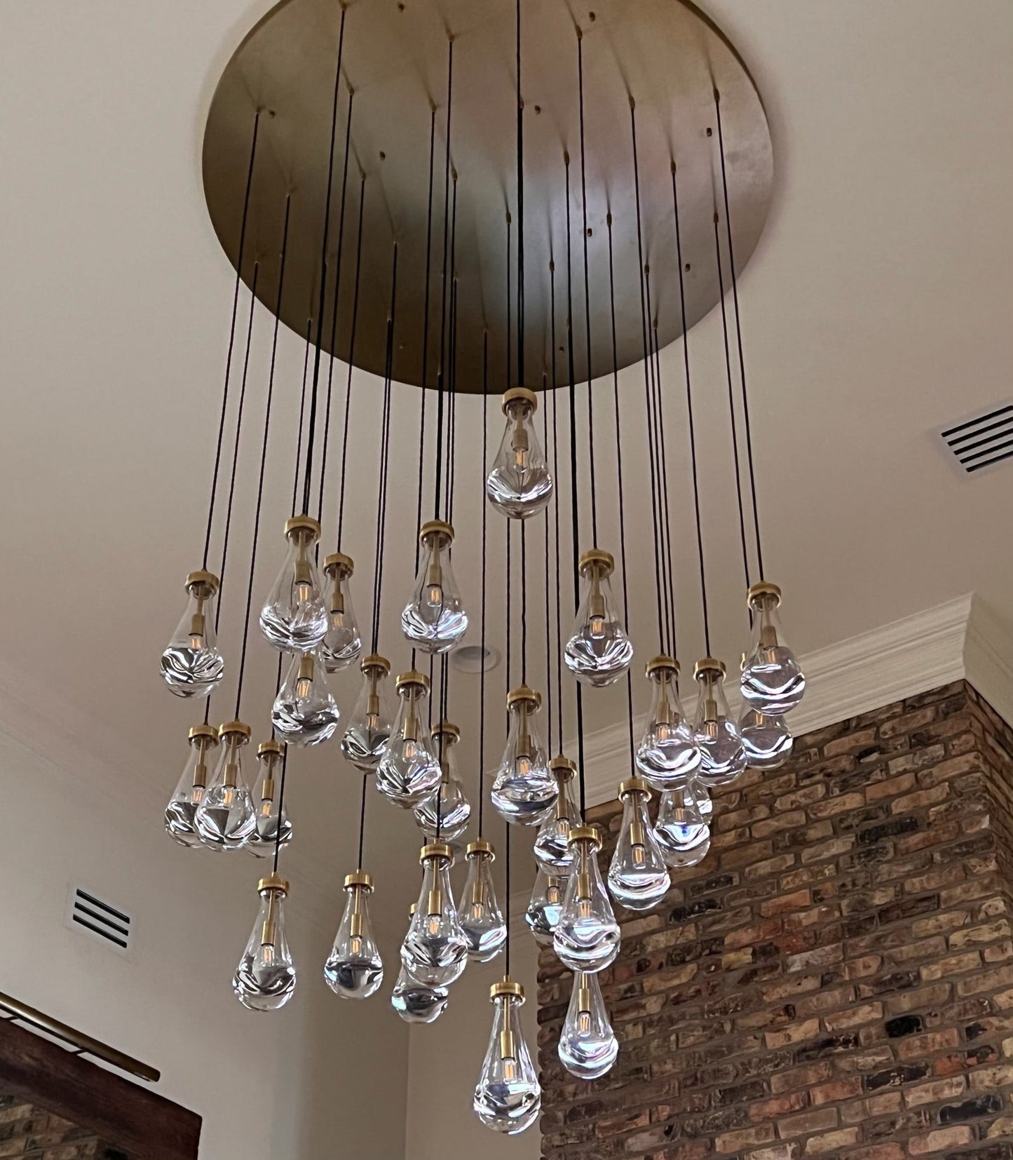 ( Customzie) Raindrop Glass Round Chandelier 72" 45-light