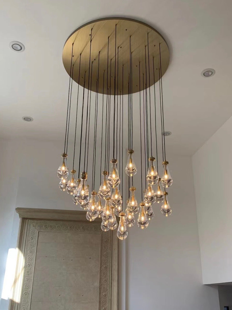 ( Customzie) Raindrop Glass Round Chandelier 72" 45-light