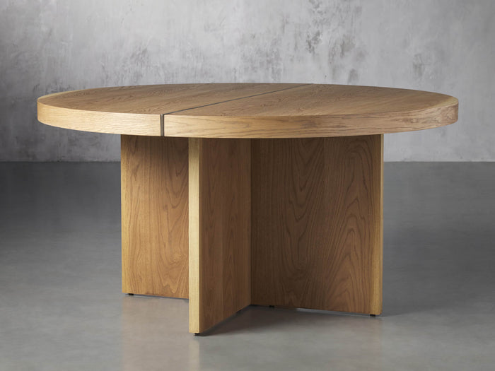 Mihaela Oak Round Dining Table 54" 60" 70"