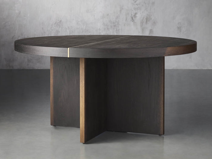 Mihaela Oak Round Dining Table 54" 60" 70"