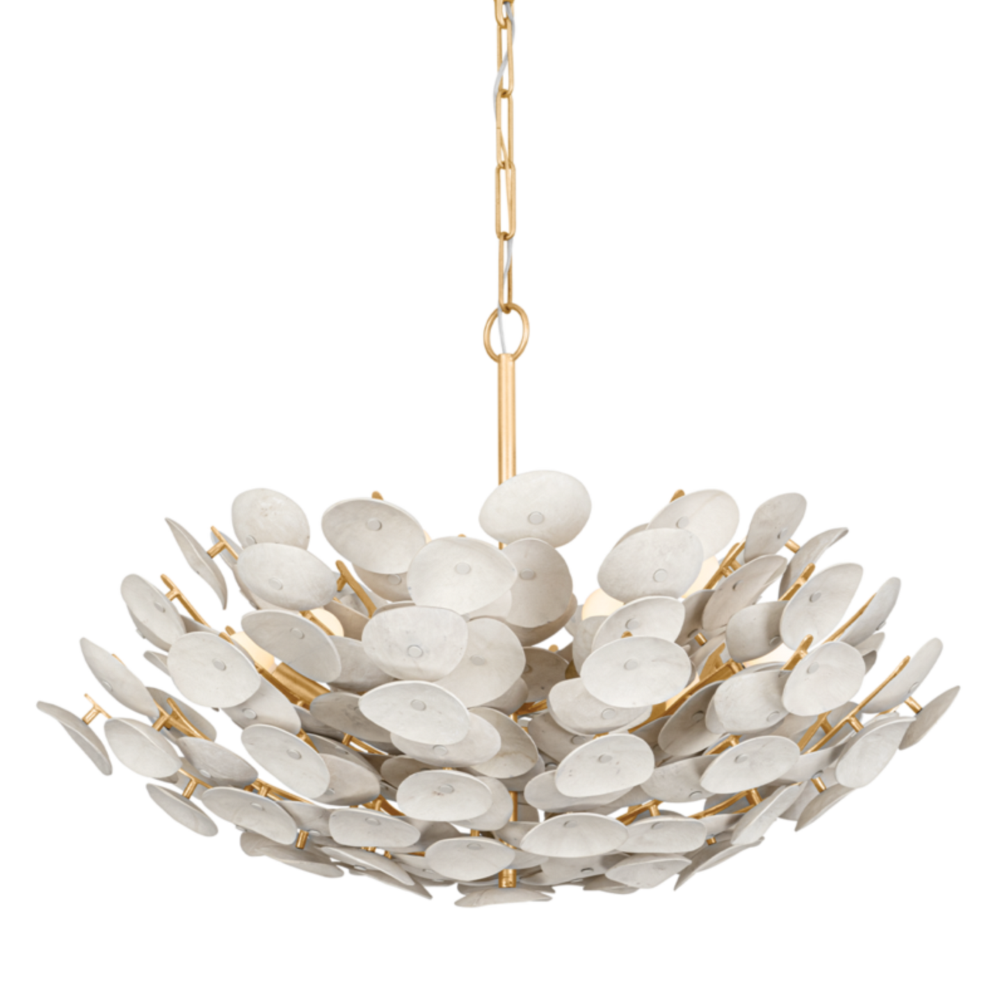 Aimi 9 Vintage Gold Leaf Chandelier Ceiling Light