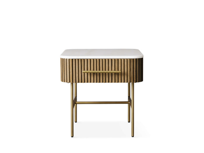 Finnley Marble Top Finish End Table with Drawer