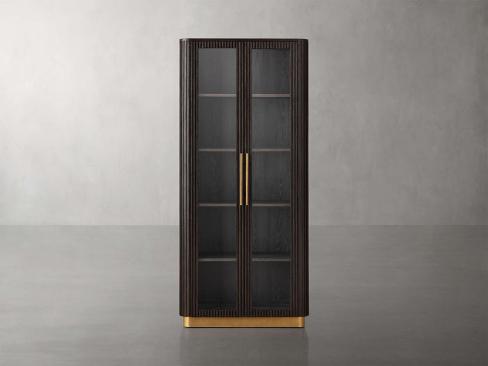 Finnley Glass Oak Cabinet