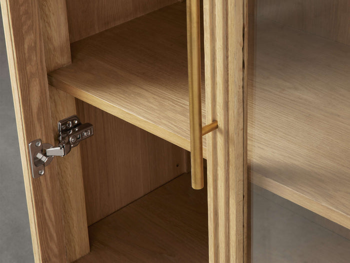 Finnley Glass Oak Cabinet
