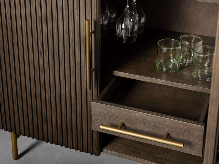 Finnley Bar Marble Top Finish Cabinet