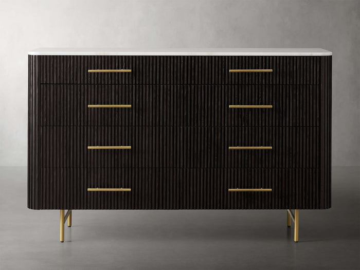 Finnley Eight-Drawer Marble Top Finish Dresser