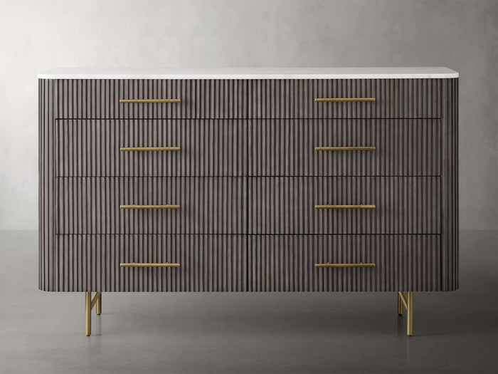 Finnley Eight-Drawer Marble Top Finish Dresser