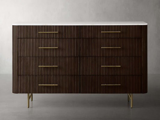 Finnley Eight-Drawer Marble Top Finish Dresser