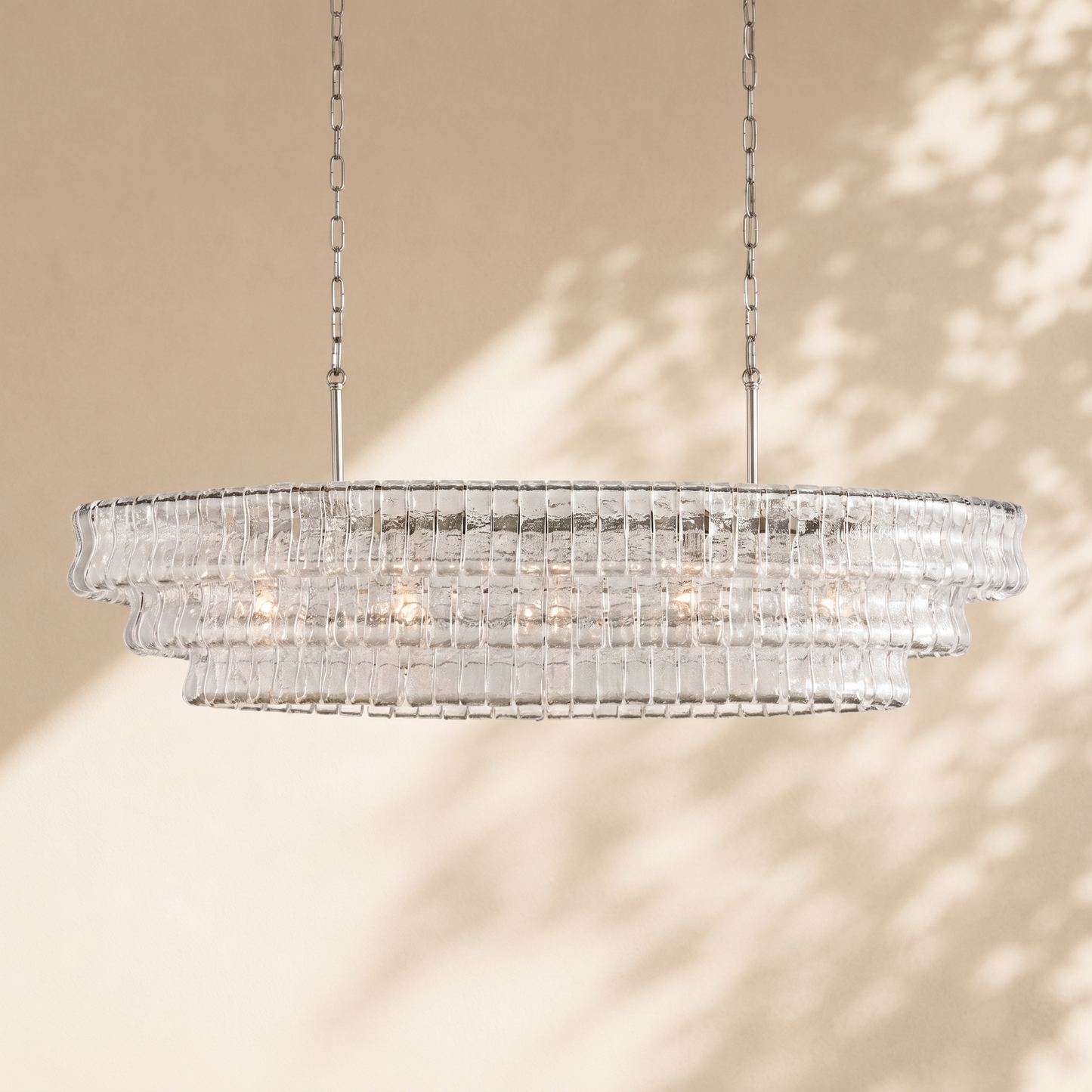 Amor Ghiaccio Glass Oval Chandelier 54"W/65"W