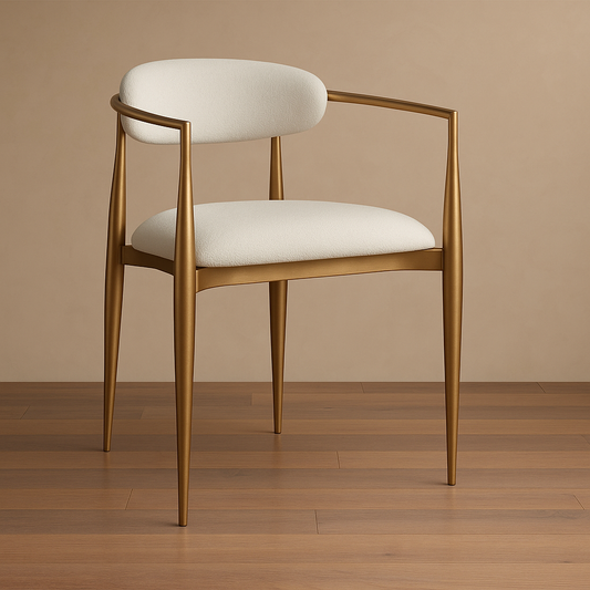 Jagger Dinning Arm chair ( Customized Brass mental leg)