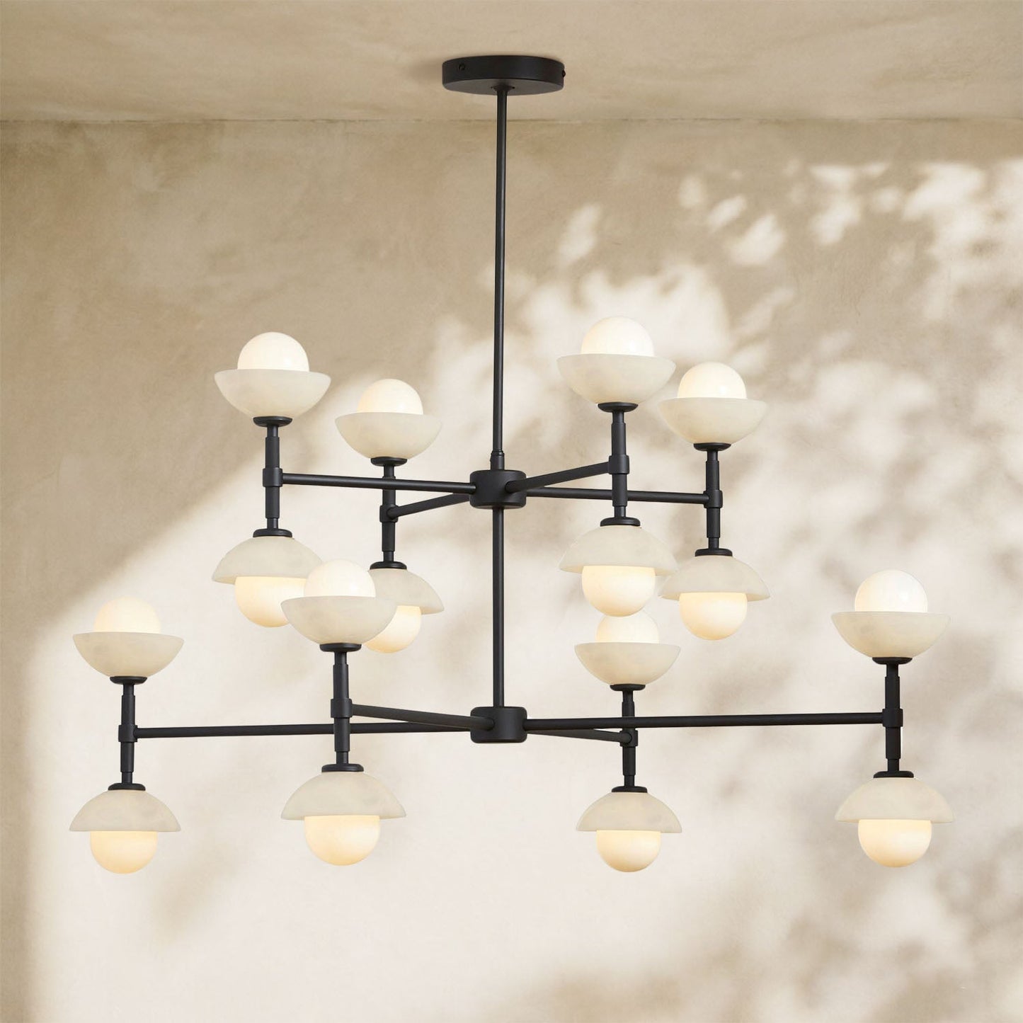 Glowen Alabaster Double Tier Chandelier