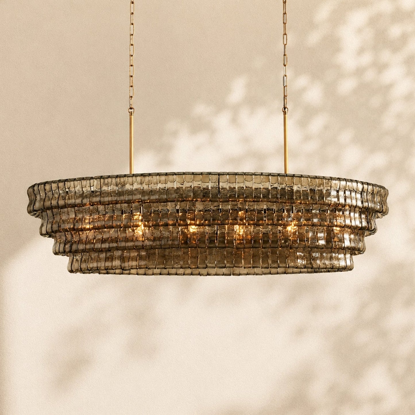 Amor Ghiaccio Glass Oval Chandelier 54"W/65"W