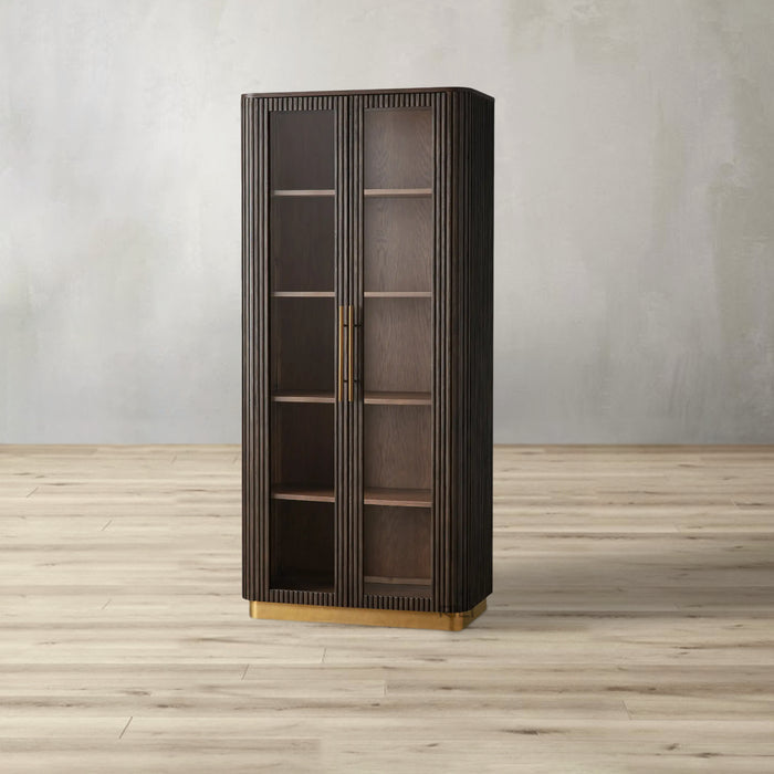 Finnley Glass Oak Cabinet