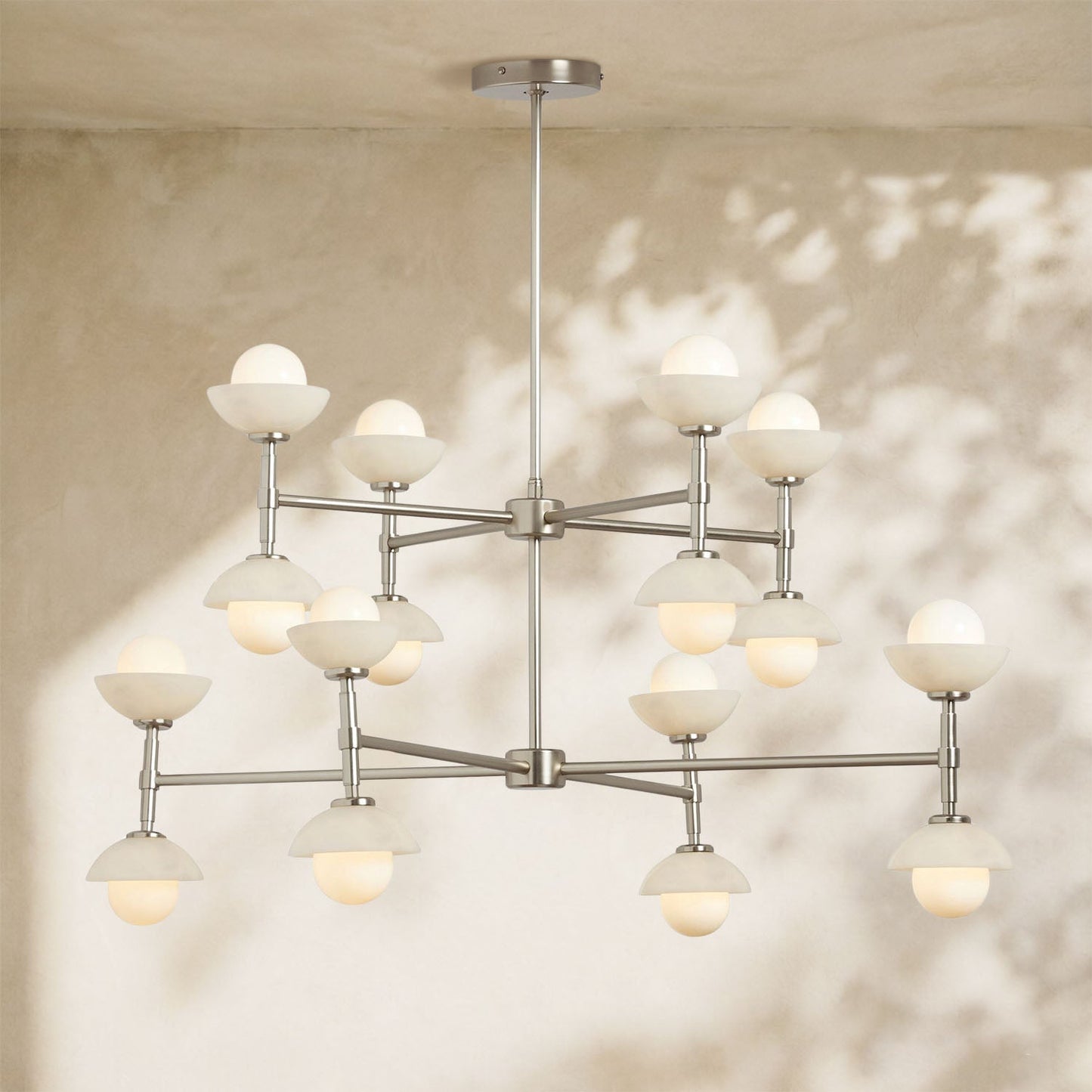 Glowen Alabaster Double Tier Chandelier