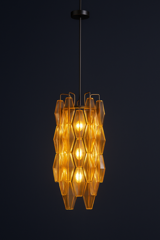 Chiaravalle Glass Tiered Pendant 12"D x 30" H ( customize)
