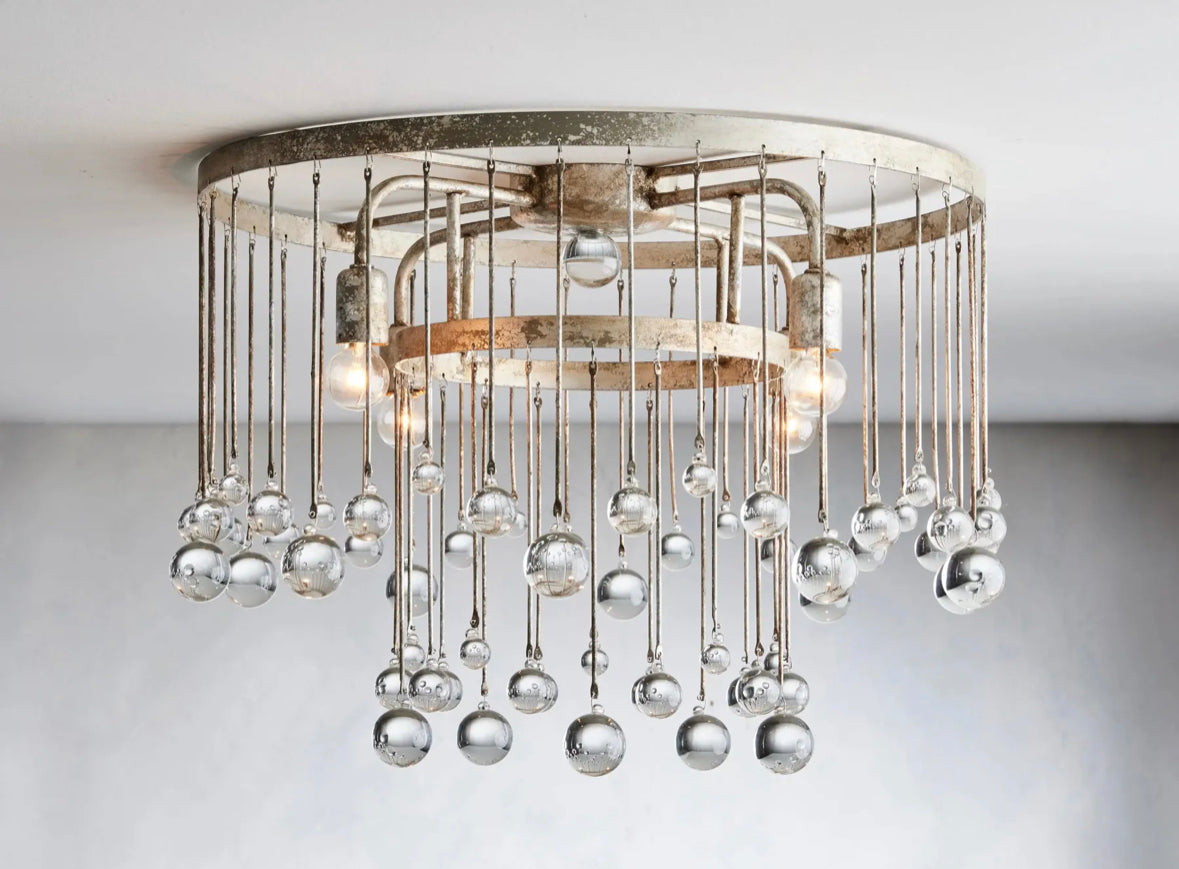 CRYSTAL BALL AUBREY FLUSHMOUNT 20”