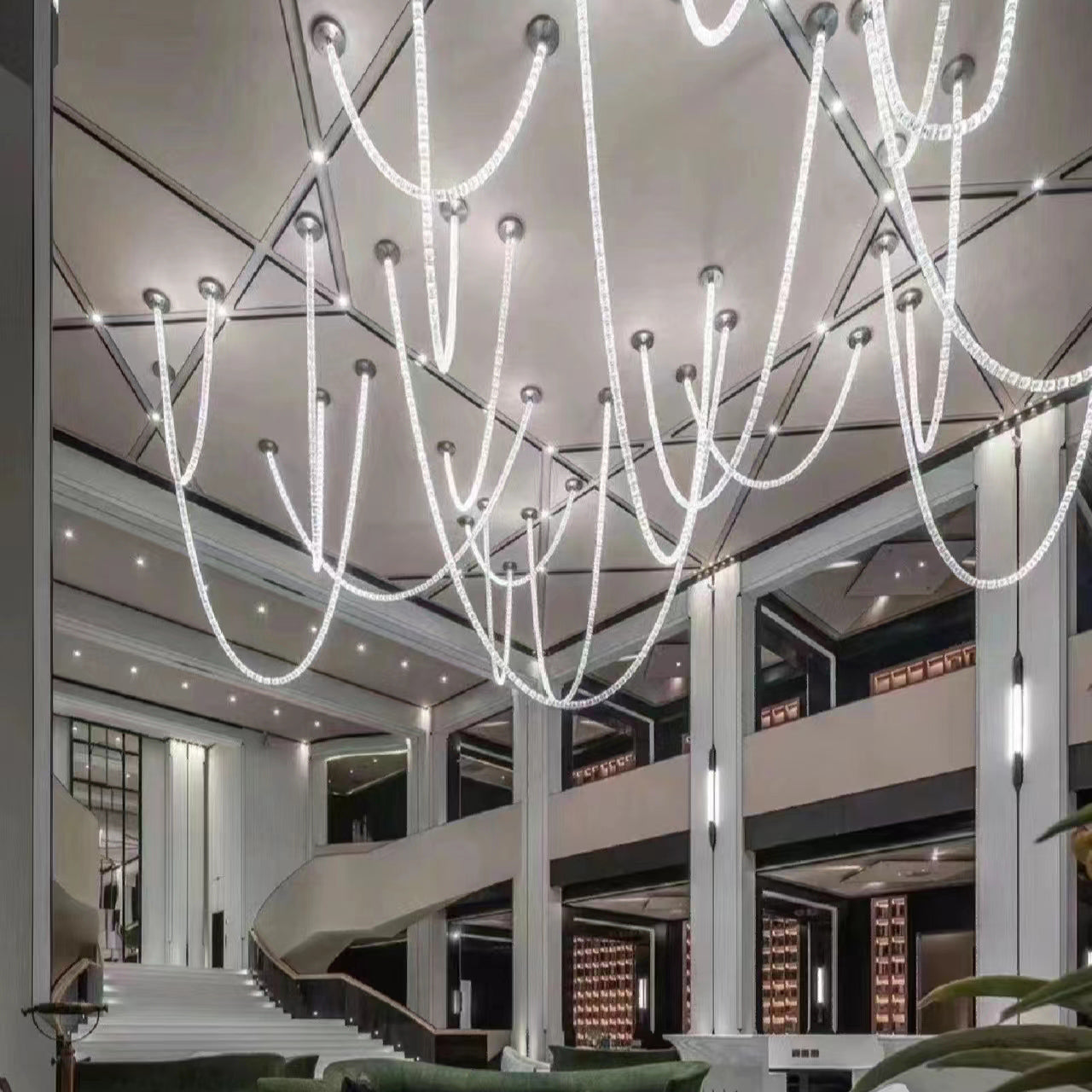 Modern Collier LED Pendant 12ft/10ft（customize）