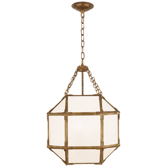 Morris Small Lantern Brass with White Glass