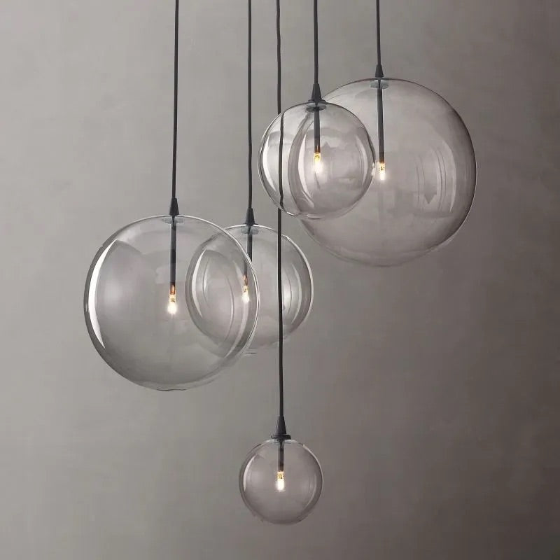 Glass Globe Modern Cluster Chandelier 24"