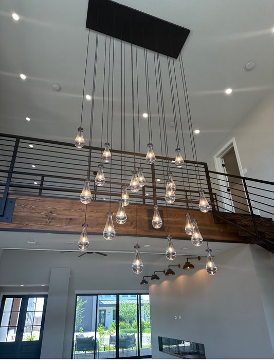 Raindrop Glass Linear Chandelier 64”(customized size)