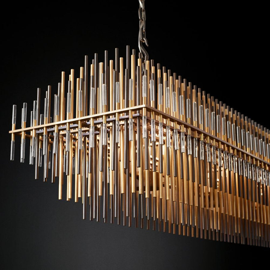 Emile Industrial Wind Rectangular Chandelier 54"