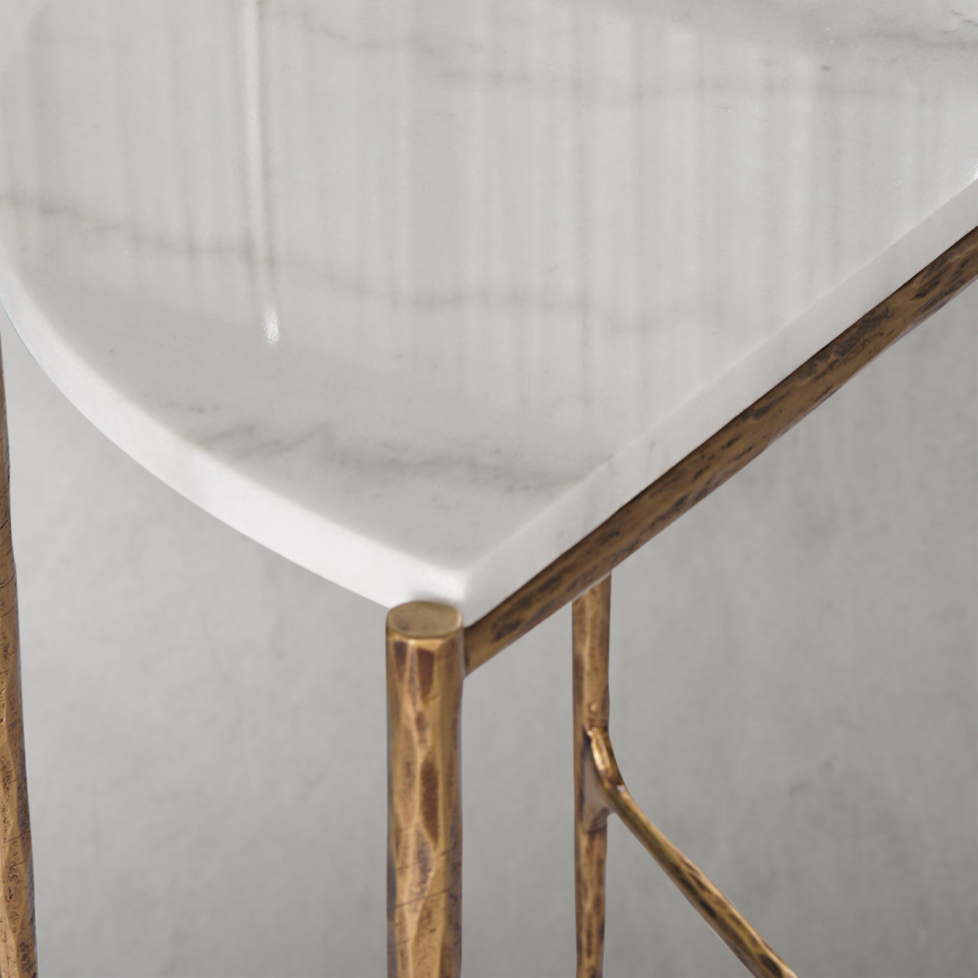 Hand-Forged Metal Semi-circle Console Table