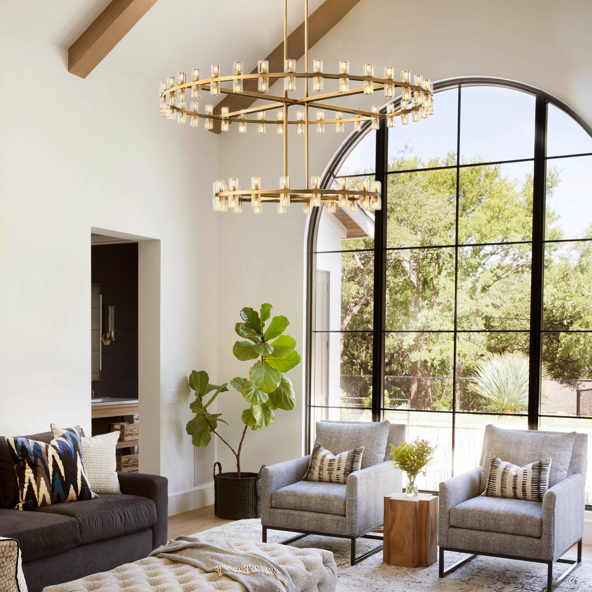 Arcachon Crystal 2-Tier Round Chandelier 60"