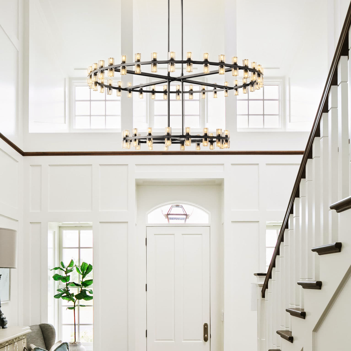 Arcachon Crystal 2-Tier Round Chandelier 60"